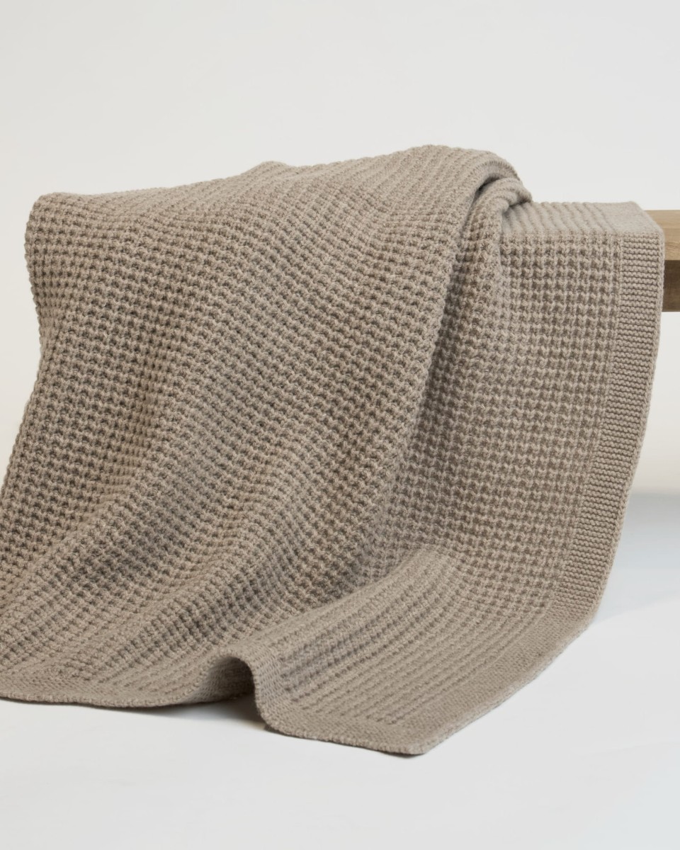 Koc z wełny merino 100% Brązowy
