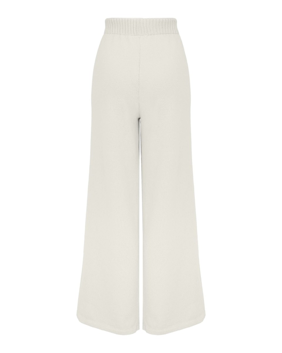 Spodnie z bawełny organicznej i kaszmiru Ecru