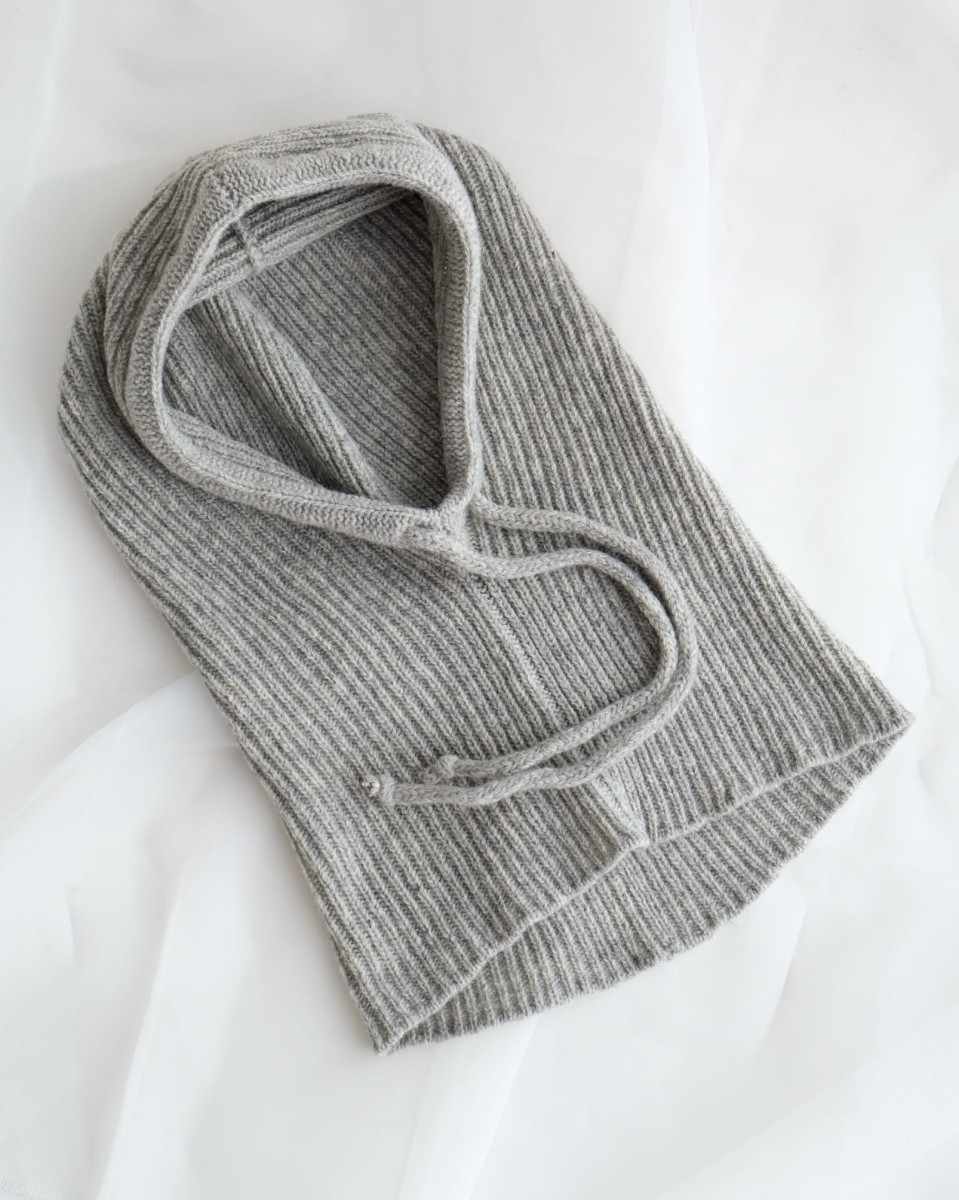 Kaptur Balaclava z wełny merino Szary