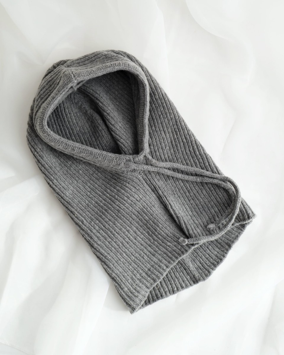 Kaptur Balaclava z Wełny Merino 100% Szara