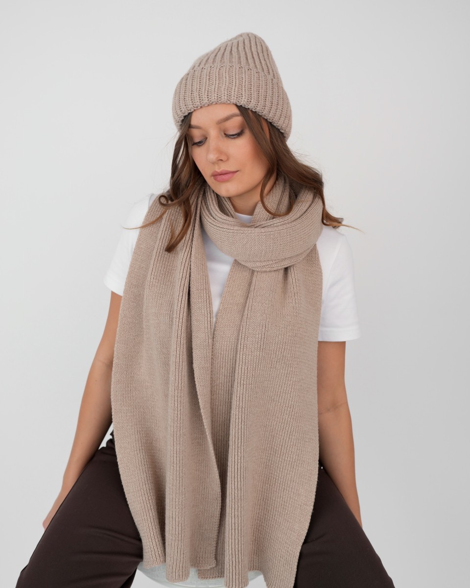 SZALIK 100% MERINO BRĄZOWY LANEA