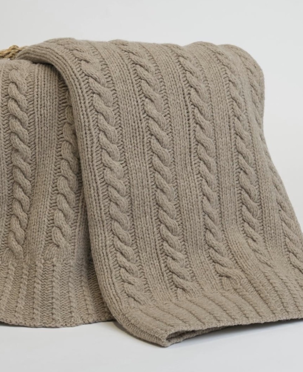 Koc z Wełny Merino 100% Brązowy