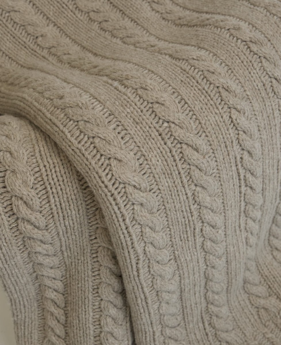 Koc z Wełny Merino 100% Brązowy