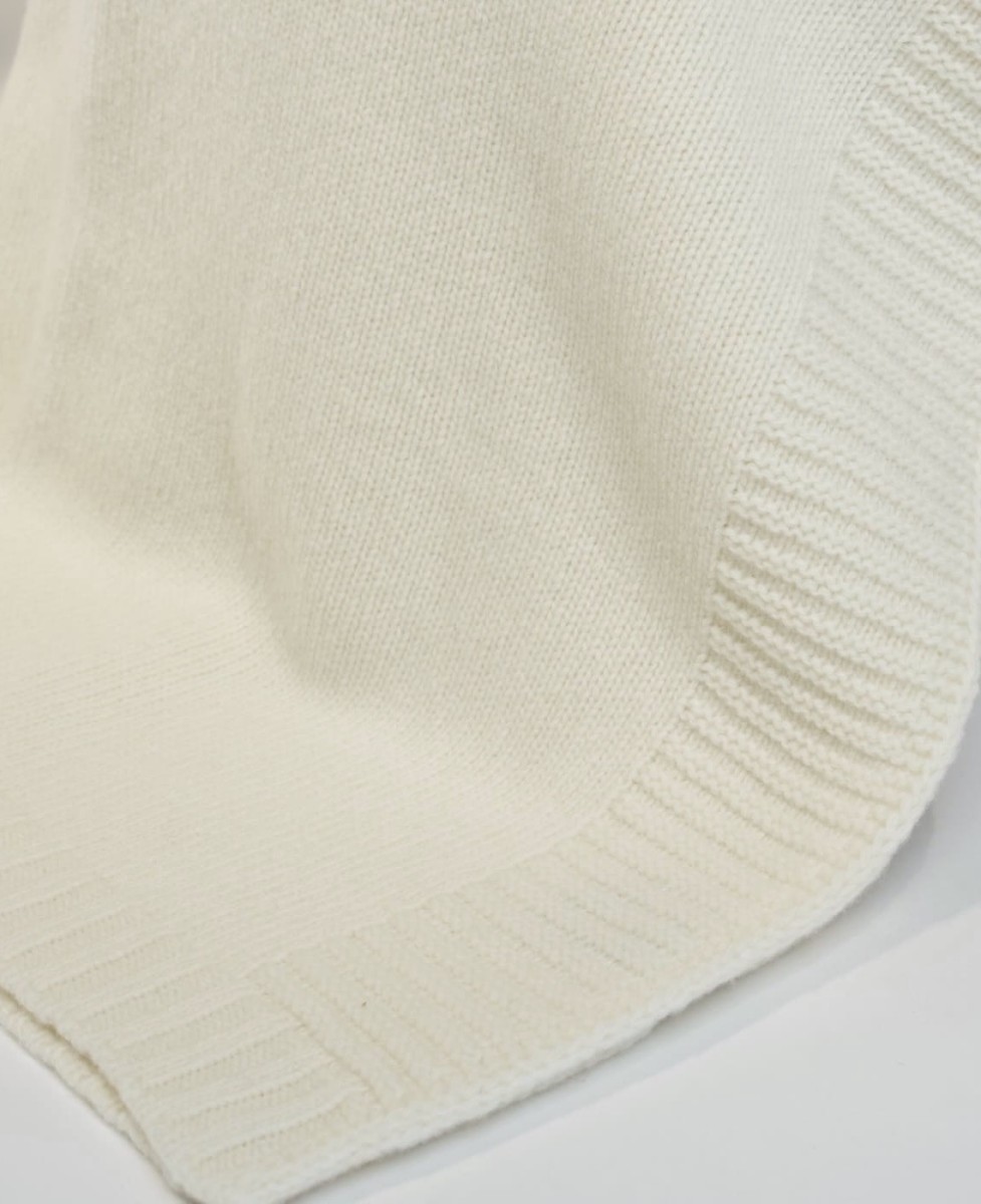 Koc z Wełny Merino 100% Ecru