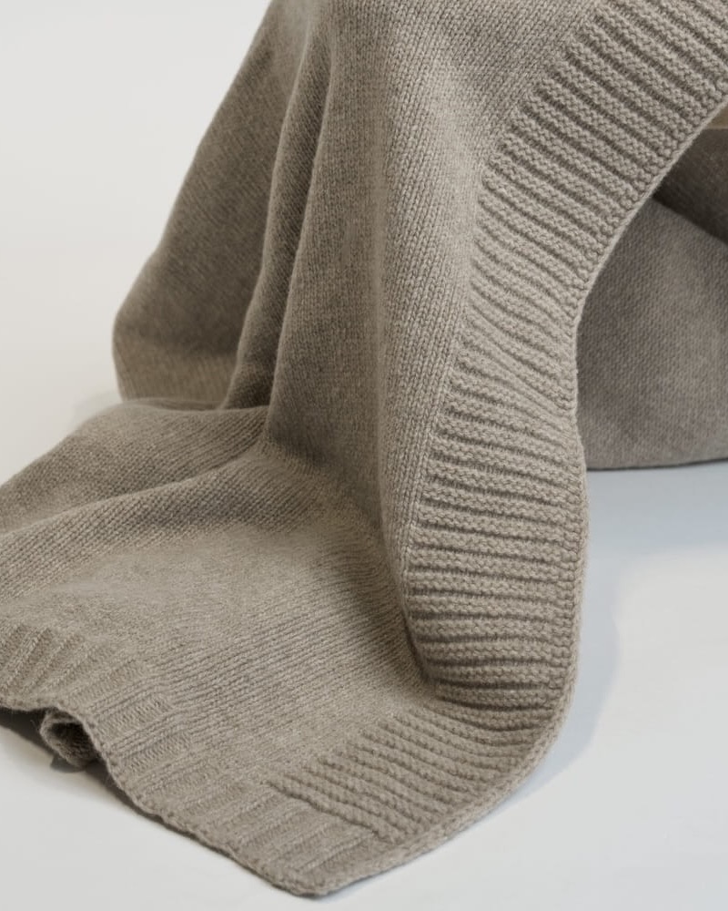 Koc z Wełny Merino 100% Brązowy