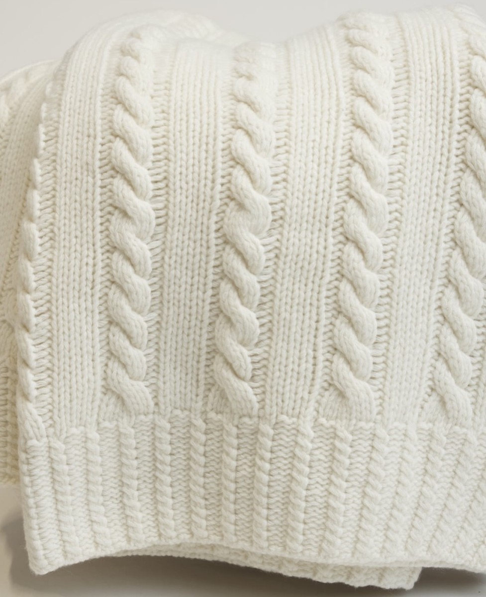 Koc z Wełny Merino 100% Ecru