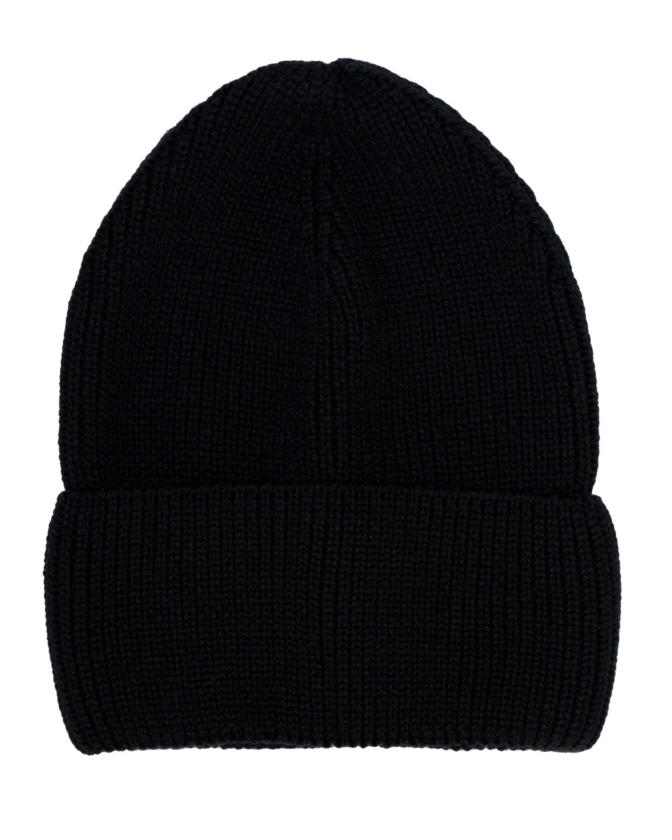 AMBER Czapka z Wełny Merino  100% Czarna