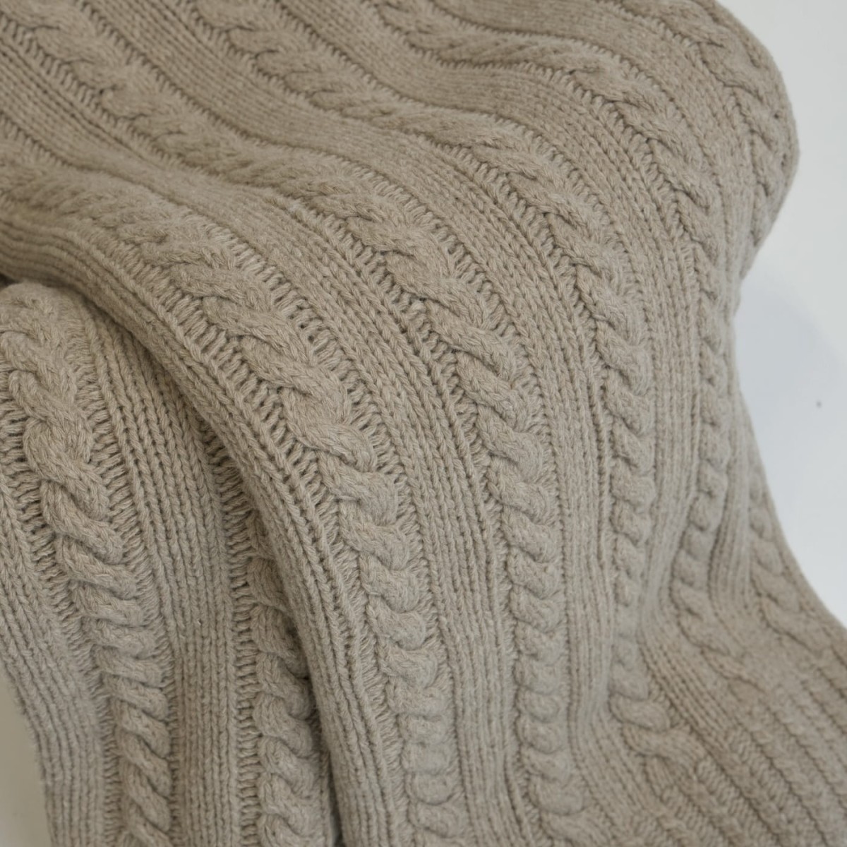 Koc z Wełny Merino 100% Brązowy