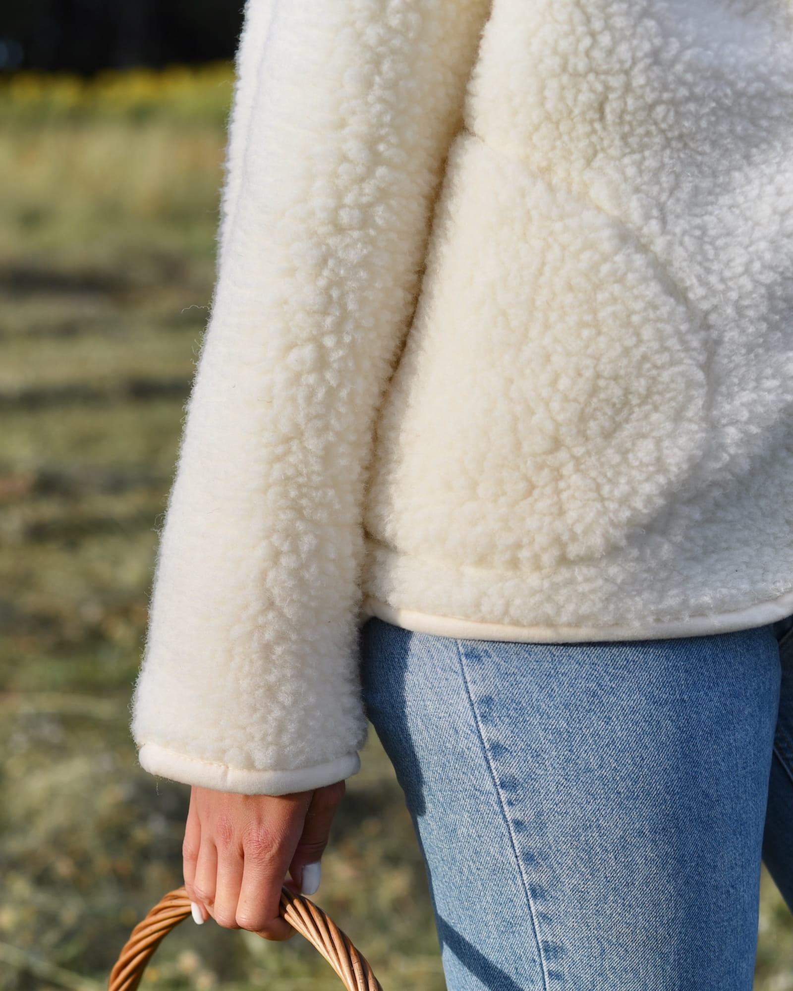 Kurtka z Wełny Merino Oversize MILKY