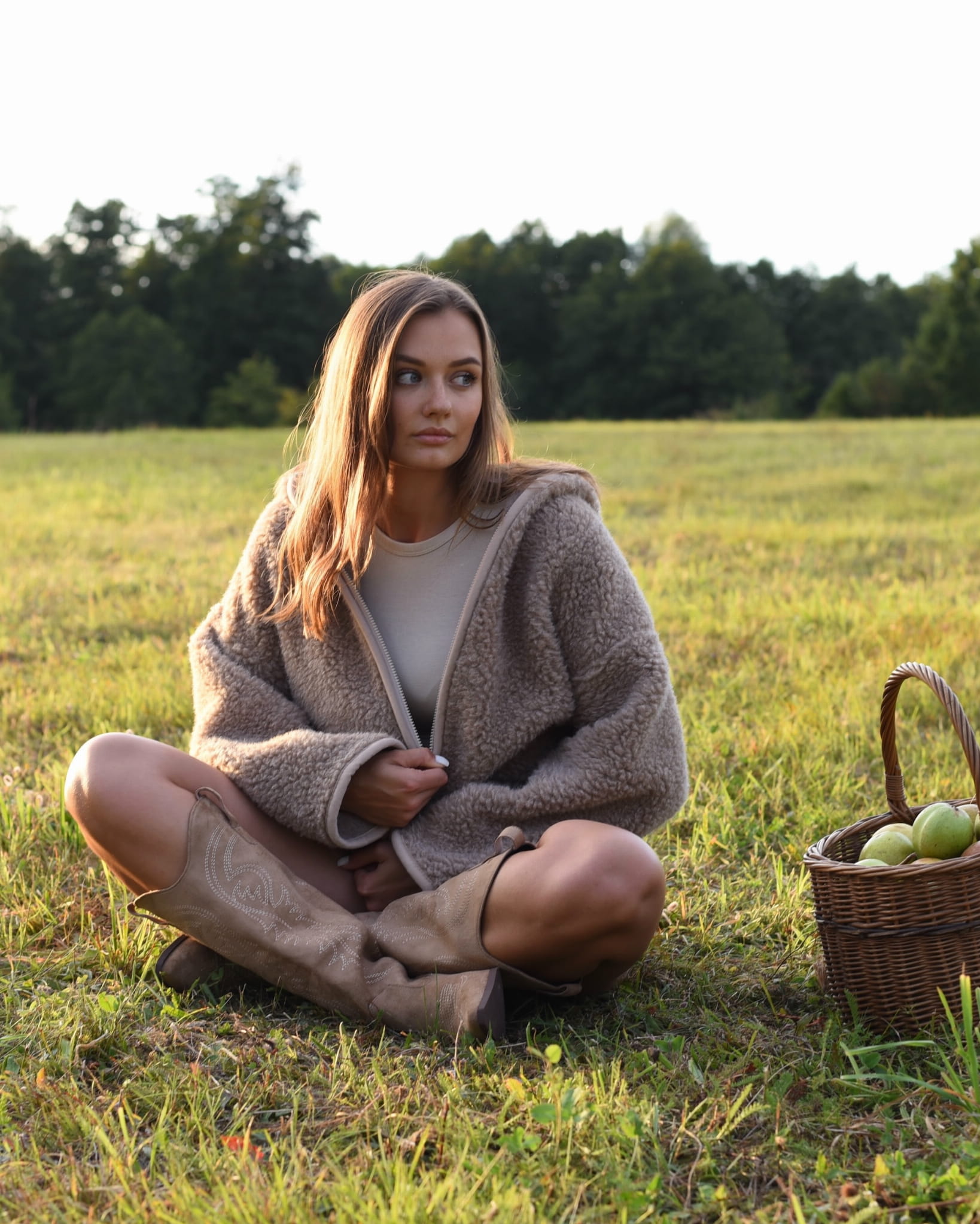 Kurtka z Wełny Merino Oversize TAUPE