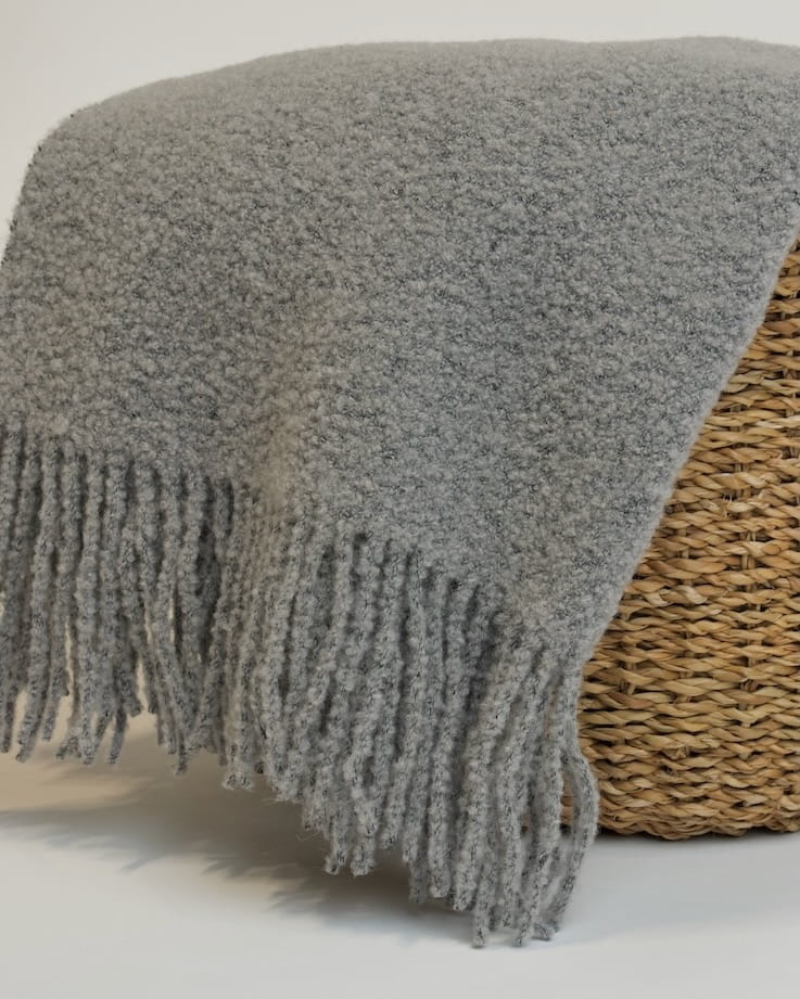 Koc Merino Bouclé Szary