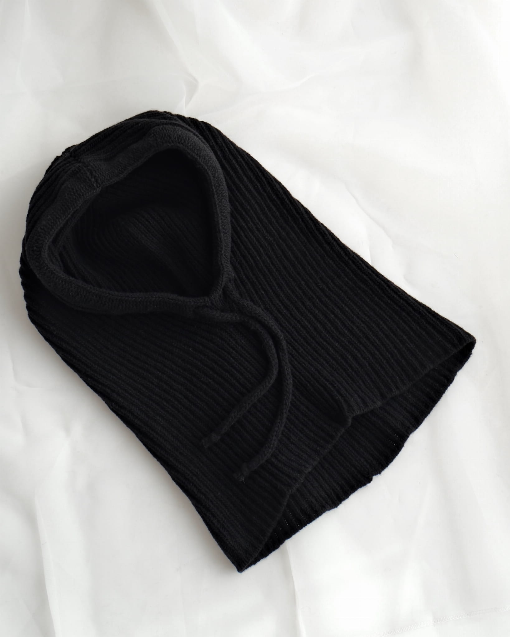 Kaptur Balaclava z wełny merino Czarny