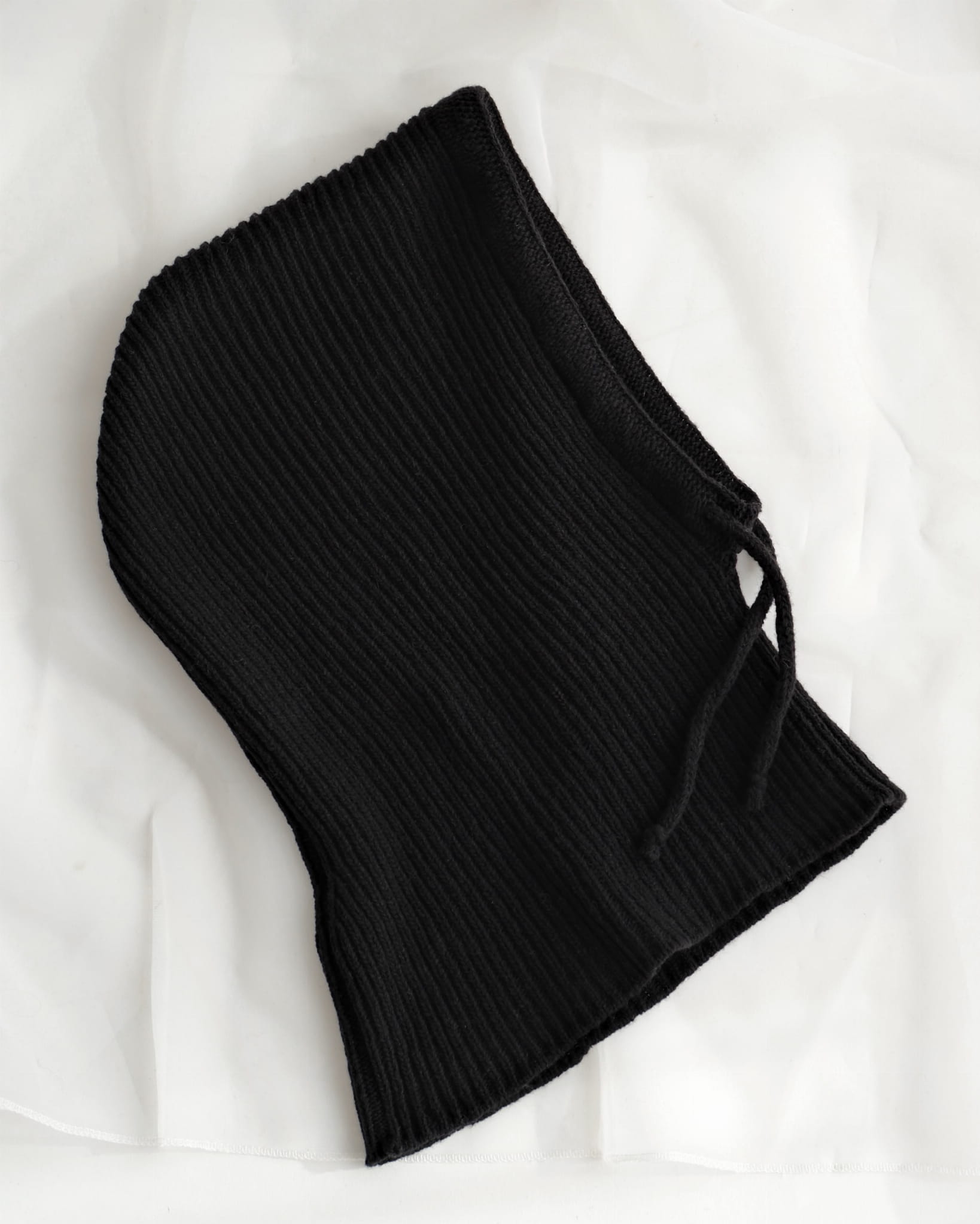 Kaptur Balaclava z wełny merino Czarny