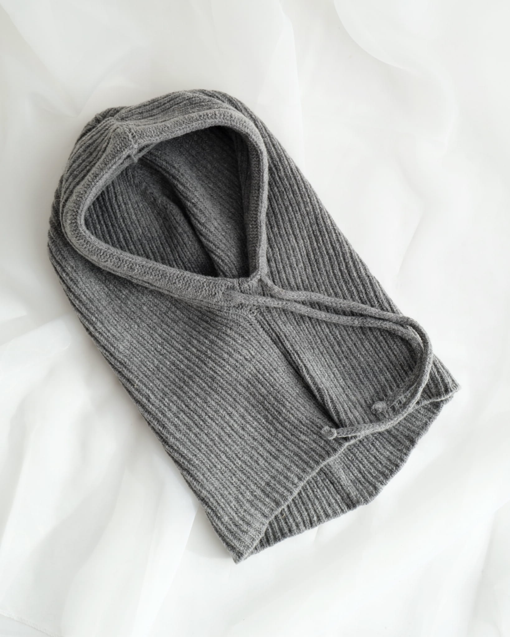 Kaptur Balaclava z Wełny Merino 100% Szara