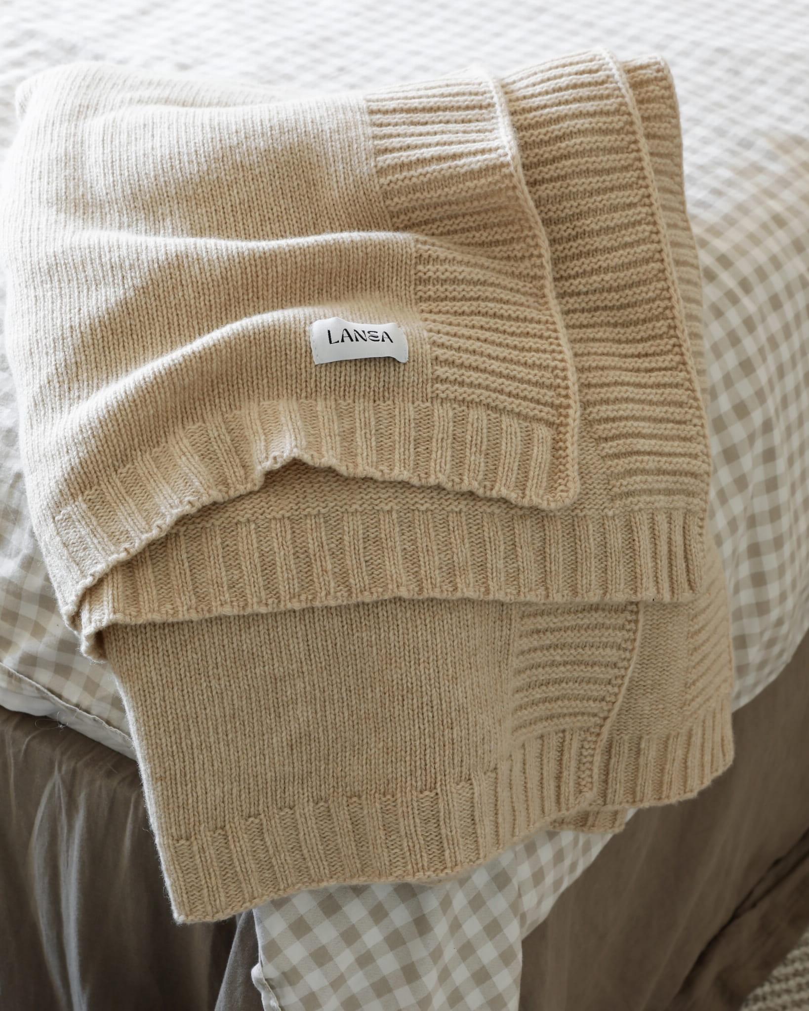 Koc z Wełny Merino 100% Beżowy