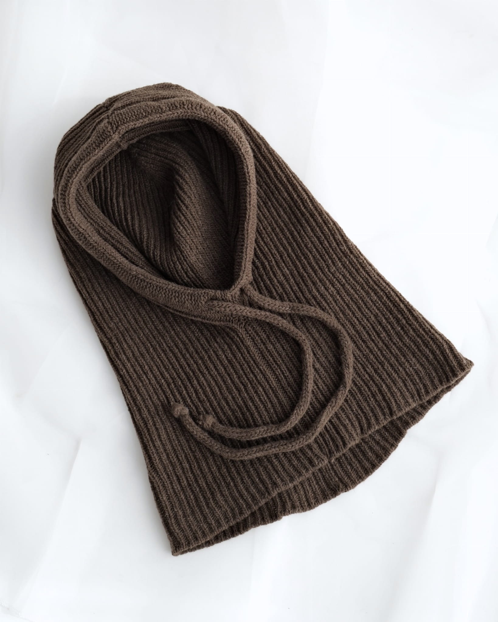 Kaptur Balaclava z wełny merino czekoladowy