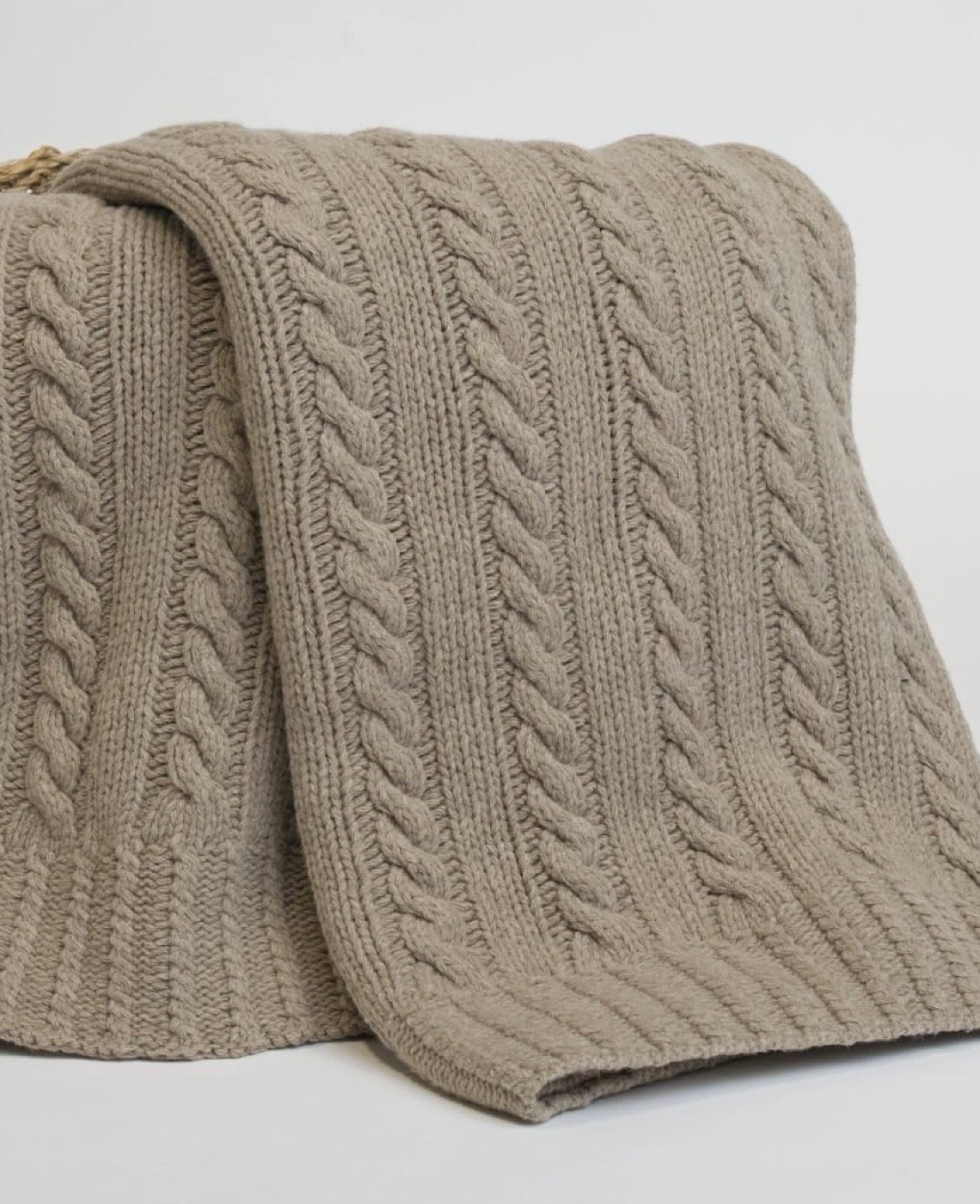 Koc z Wełny Merino 100% Brązowy