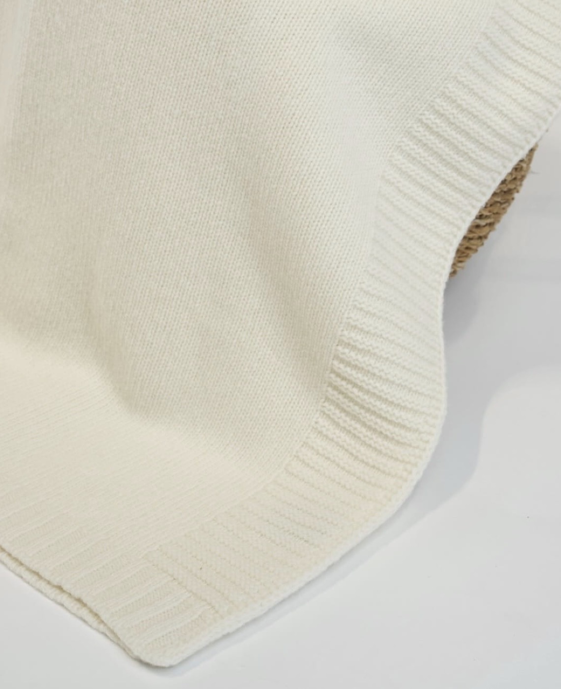 Koc z Wełny Merino 100% Ecru