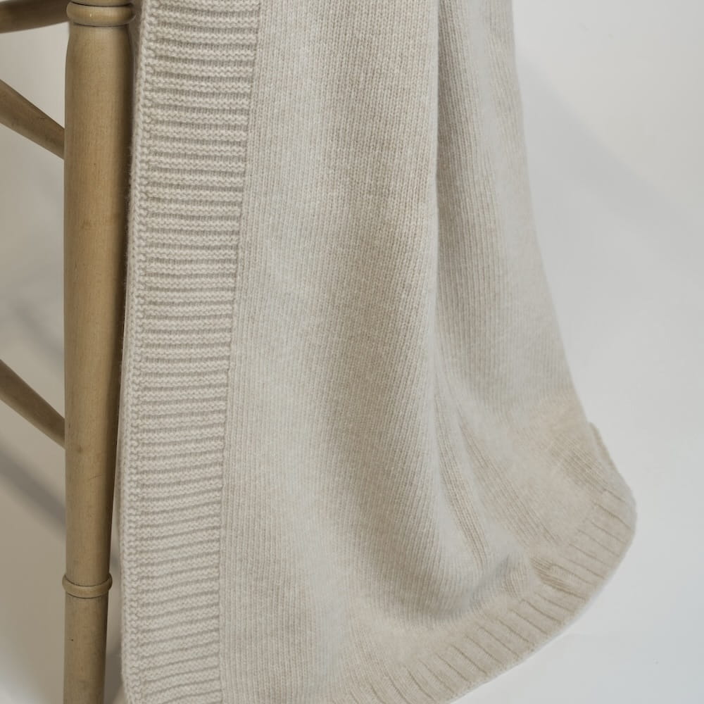 Koc z Wełny Merino 100% Beżowy