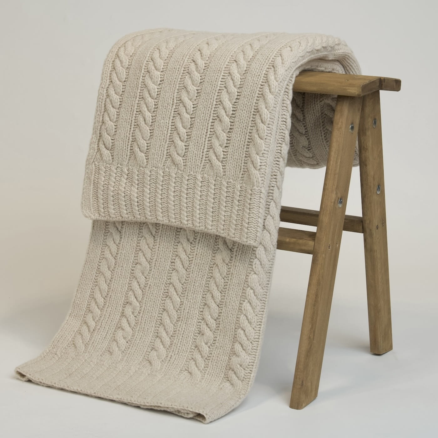 Koc z Wełny Merino 100% Beżowy