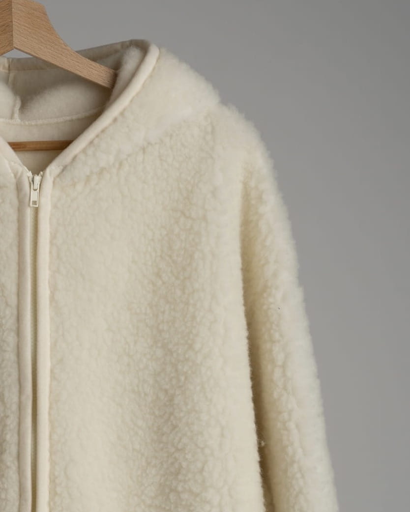 Kurtka z Wełny Merino Oversize MILKY